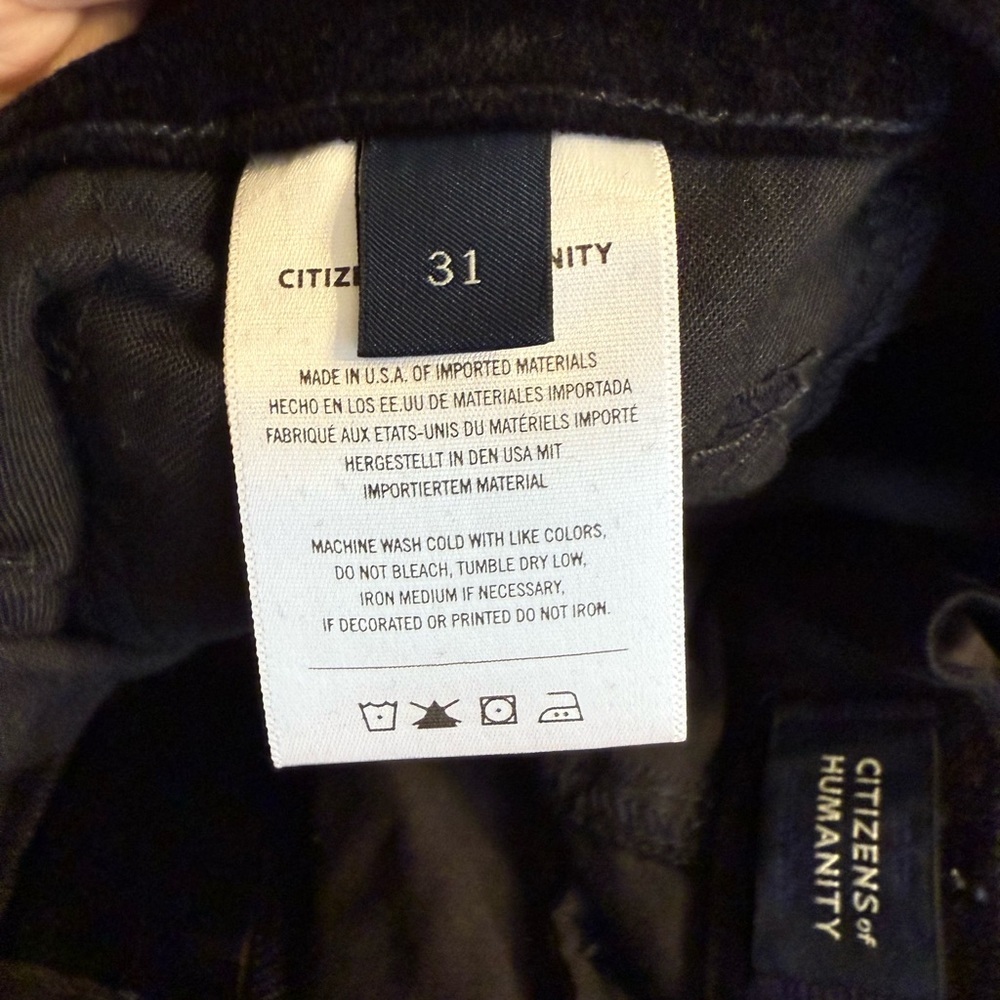 Women’s Citizens Of Humanity Black Lilah High Rise Bootcut Flare Velvet Pants - Picture 4 of 8